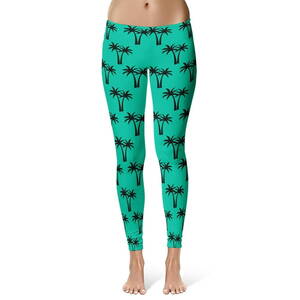 funny yoga - Womens Palm Trees Leggings Cute Funny Tropical Vacation Beach Yoga Pants  For Ladies (Green) - M - Walmart.com