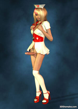 3d Shemale Cartoon Porn Nurse - Sexy blond 3D shemale as a nurse - Cartoon Porn Pictures - Picture 9