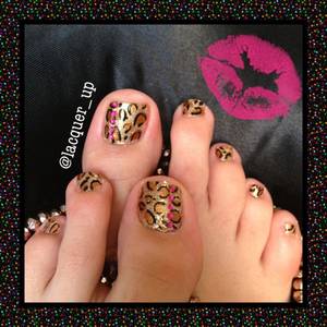 feet nail polish - #leopard #nailart #pedicure #pink nail porn. nail art. nail polish