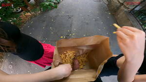 fast food bukkake - They jerk my cock in public in the fast food b a g - XNXX.COM