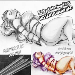 Lesbian Bondage Drawings - Lesbian Bondage Art - Etsy