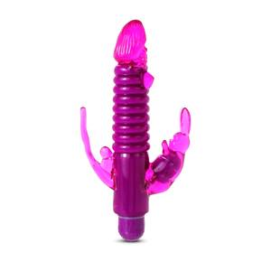 Jessica Rabbit Dildo Porn - Wireless 8 Inch Ribbed Rabbit Vibrator with Anal Tickler - Violet -  Waterproof Multispeed Vibrating Dildo