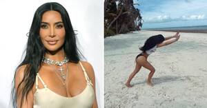 candid beach sex partypics - Kim Kardashian Flaunts Her Butt In Thong Bikini: Photos