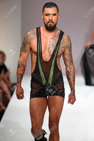 fashion show - NEW YORK, NY - SEPTEMBER 12: Porn star extraordinaire Boomer Banks walks  the runway