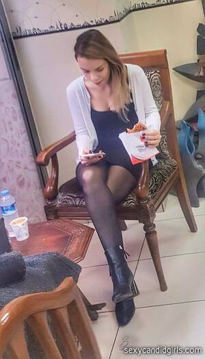 candid sitting upskirt pantyhose - Sexy Candid Girl In Tight Dress and Stockings - Sexy Candid Girls