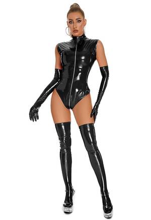 Latex Jumpsuit Porn - Women Sexy Wetlook Leather Bodysuit Female Erotic Porn Zipper Open Crotch  Glossy Shaping Latex Catsuit Below Crotchless | Fruugo NO