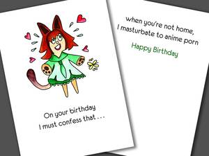 Anime Happy Porn - Masturbate to Anime Porn Birthday Card Happy Birthday Card - Etsy Australia