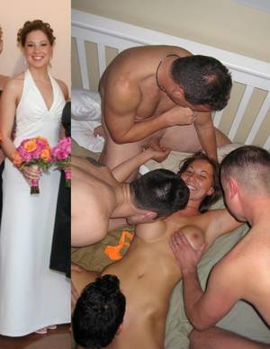 hot swinger wedding - I don't think Monica's parents are aware of her swinging lifestyle â€“ but  what better way of celebrating your marriage than a hot gangbang on the  honeymoon?
