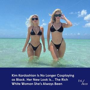 interracial beach nudes - For Her Next Trick, Kim Kardashian Will Be Cosplaying as a White Woman |  Friday Things