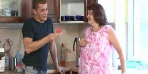 fucked on kitchen table - Granny Fucked on the Kitchen Table