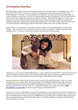 Kim Sex Tape - CalamÃ©o - Kim Kardashian Fame Story