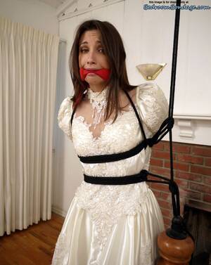 Celeste Porn Star Wedding - Brunette bride Celeste Star is ballgagged and tied up in her wedding dress  - PornPics