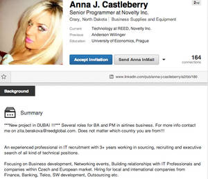 Linkedin Porn - Anna's photo is also on hundreds of NSFW sites. She's probably the only  programmer in North Dakota who moonlights on Internet porn sites in her  spare time.