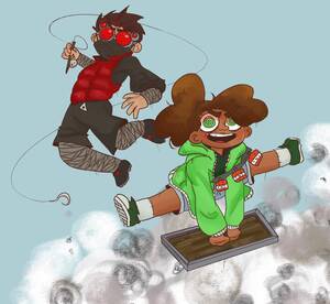 Minecraft Creeper Girl Porn Fucked - Drew a creeper girl and spider boy! : r/Minecraft