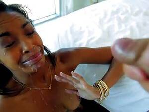 ebony huge facial cumshots - Beauty ebony Vivica Johnson gets huge facial cumshot - wonporn.com