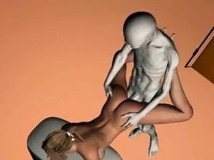 3d Predalien Fucks Girl Porn - Hot 3D blonde babe fucked outdoors by an alien