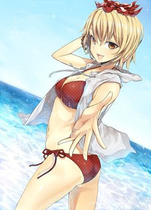 beach girl cute hentai - Anime picture with touhou toramaru shou dekappara futoriusu single tall  image short hair looking at viewer open mouth light erotic blonde hair  breasts brown ...