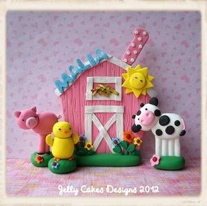 Backyard Barnyard Porn - Barn Yard Birthday cake topper in pink