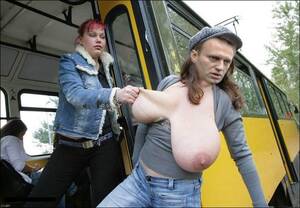 huge tits bus - Squeezing Tits On The Bus - 68 photos