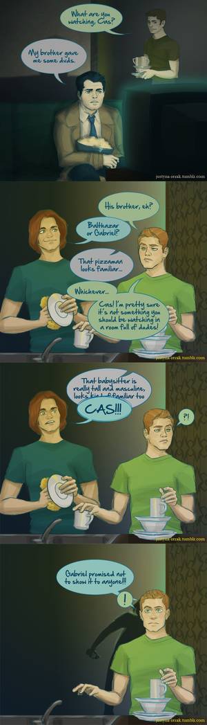 Fan Art Sabriel Spn Porn - Borrowing dvds from Gabriel by ~Wind-up-Owl on deviantART