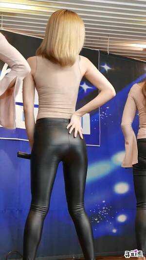 Leather Korean Porn - Korean beauty in tight leather pants erotic tease 3