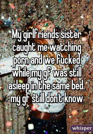 Mom Gets Caught Watching Porn Caption - My girlfriends sister caught me watching porn and we fucked while my gf was  still asleep ...