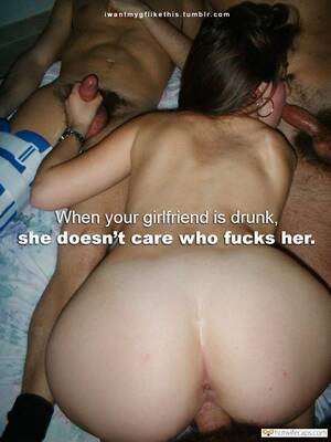 Drunk Slut Wife Fucking - Cheating, Friends, Group Sex Hotwife Caption â„–13839: Drunk slut and 3 cocks