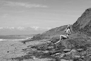 ebony nudist beach gallery - Black and white nude on beach Poster by Clayton Bastiani - Fine Art America
