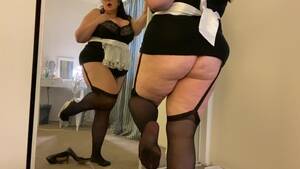 Chubby Bbw Maid - BBW Maid Shows off Sexy Legs and Feet in Black Stockings - Pornhub.com