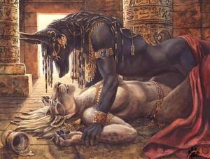 Bast Egyptian Goddess Sexy Porn - Anubis and Sekhemet or Bastet (both were lion goddesses). This is an  amazing image.
