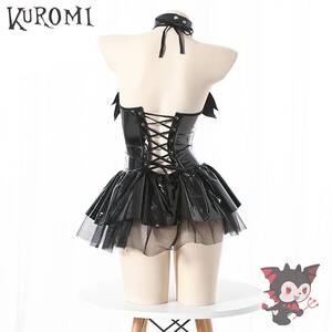 Cosplay Gothic Japanese Porn - Kuromi Anime Kawaii Sexy Little Devil Cosplay Costume Black Porn Women Hot  Lingerie Japanese Uniform See-Through Skirt Dresses