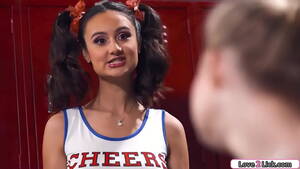 latina cheerleader masturbating - Latina cheerleader helps a petite blonde to stretch and gets horny.They  kiss and the big tits brunette asslicks her.Then they masturbate and squirt  - XNXX.COM