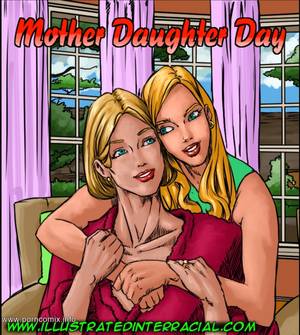 illustrated interracial fun - illustrated interracial- Mother Daughter Day