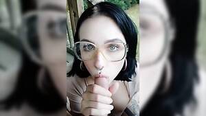 brunette glasses blowjob - Perfect Blowjob Performed by Cute Brunette in Glasses
