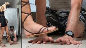 naked group fkat sandals - Alice Trampling Hands In Gladiator Flat Sandals (Two View) Porn Video