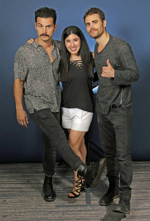 Michael Malarkey Porn - Photo op with Michael Malarkey and Paul Wesley in NJ. Michael was sporting  a porno mustache for a pilot he was filming. I believe he plays a cop.