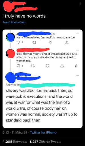 Natalie Portman Hairy Pussy - hairy women is practically the same as slavery (repost, cause forgot to  censor) : r/NotHowGirlsWork