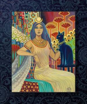 Egypt Bastet Porn - Bast Egyptian Cat Goddess Art Deco Bohemian 11x14 Print Pagan Mythology  Psychedelic Gypsy Goddess Art