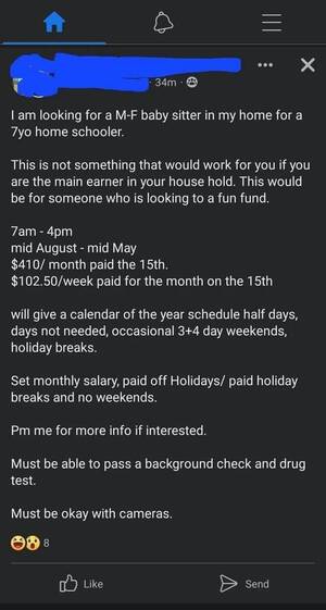 Drunk Babysitter Porn - Fulltime â€œbabysitterâ€ : r/ChoosingBeggars