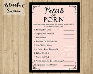 bridal shower party - Bachelorette Party Game| Polish or Porn | Lingerie Shower Game | DIY  Printing | Wedding Shower Game | Pink Black | Bridal Shower Game
