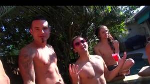 latina starts back yard orgy - SEXY Latina Turns a Backyard Pool Party into a Hot Tub Orgy, uploaded by  edigol