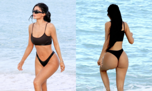 celebrity beach sex voyeur - Kylie Jenner Spotted in Thong Bikini During Solo Beach Vacation