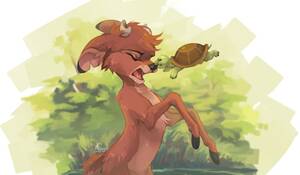 Bambi Furry Porn Human - 80155 - safe, artist:reysi, ronno (bambi), cervid, deer, mammal, reptile,  turtle, feral, bambi (film), disney, 2d, brown body, brown fur, fawn, fur,  hooves, male, ouch, scared, solo, solo male, teenager, young - Furbooru