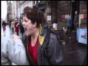 Fat Girl Screaming - Moment woman SCREAMS at man when he tries to give her money