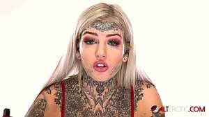 Blue Eyed Blonde Porn Tattoos - Amber Luke aka Blue Eyes White Dragon gets a new 666 face tattoo! - XNXX.COM