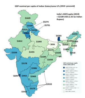 Girlsdoporn Indian - Indian States by GDP per Capita (2019) : r/india