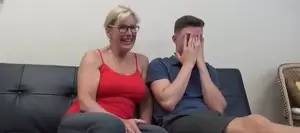Horny Mom With Glasses - Hj Porn Horny Cougar MILF Seduces And Fucks Young Stud With Huge Cock, Sexy  Glasses - Sunporno