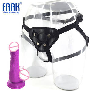 couple with sex toys anal - Anal Flirt Strap On Dildo Purple StrapOn Realistic Penis Harness Sex Toys  For Couple Anal Vagina