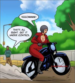 naked biker cartoons - The biker babe - Big Boobs - Hentai W