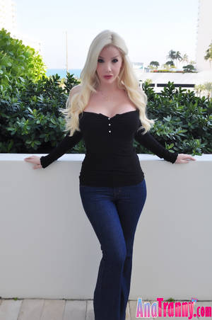 beautiful shemale busty - Hot Shemale Topless in Tight Jeans